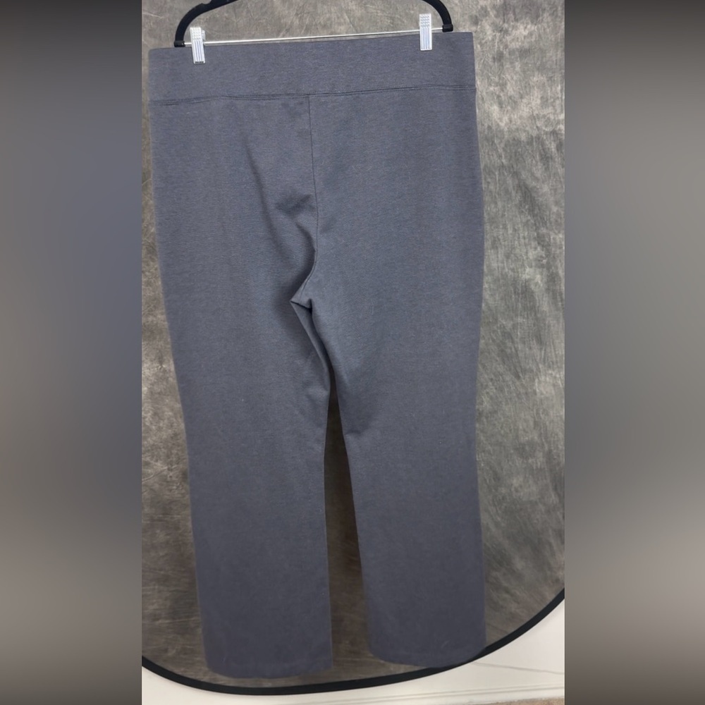 Susan Graver Charcoal Gray Pull-On Knit Pants 1X Stretch Straight Leg Lounge - Picture 4 of 6